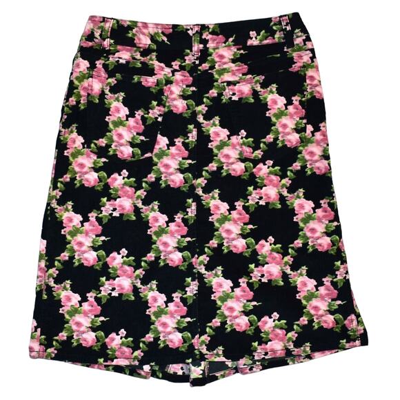 A5 NEW RED VALENTINO Black Floral Micro Corduroy Jean Pocket Mini Skirt Size 36 - Picture 2 of 4